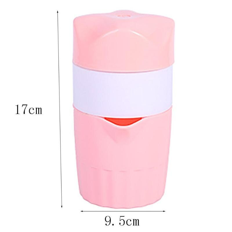 Prenosný manuálny odšťavovač na citróny a pomaranče, odšťavovač na zdravý životný štýl, odšťavovač na pitnú vodu s 300 ml pomarančovou šťavou