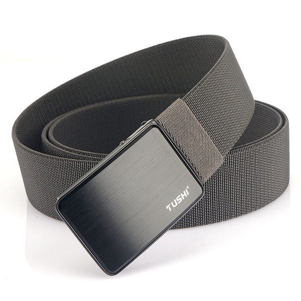 Pánsky textilný opasok s kovovou prackou a nápisom