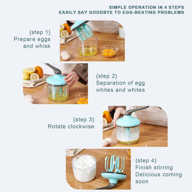 Ručný šľahač na vajcia, manuálny šľahač, šľahač na vajcia na domáce použitie, šľahač na vajcia a oddeľovače, kľukový šľahač, mixér do kuchyne