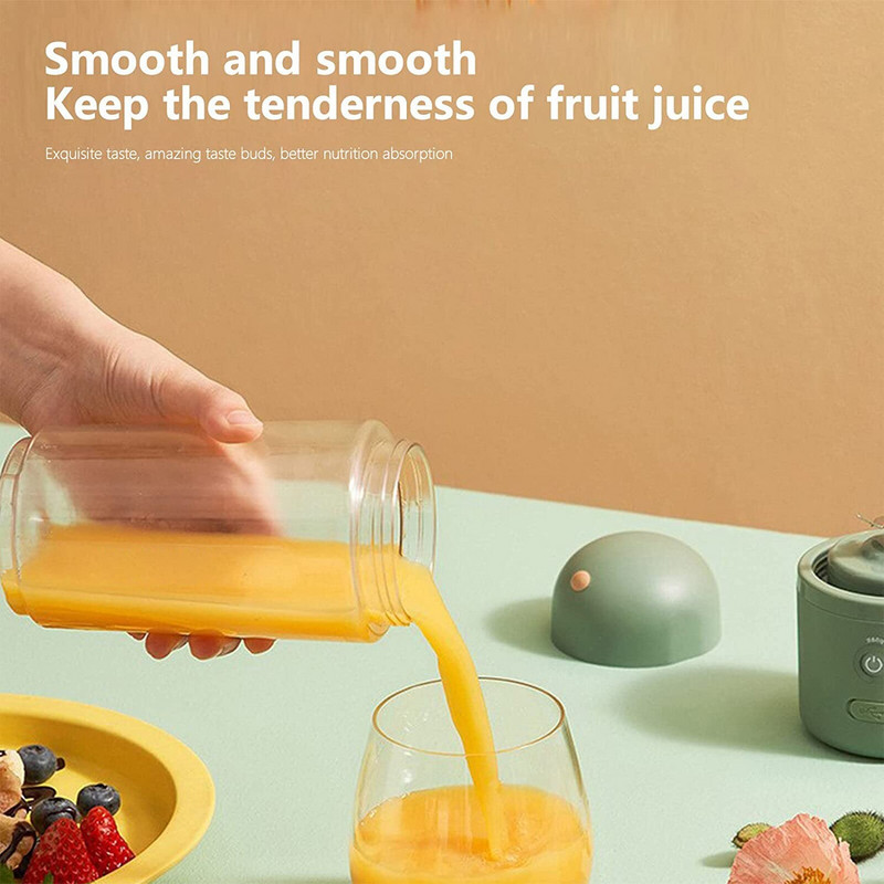 Prenosný odšťavovač, nabíjateľný elektrický mixér na ovocie a zeleninu 350 ml, osobná veľkosť na kokteily a smoothie