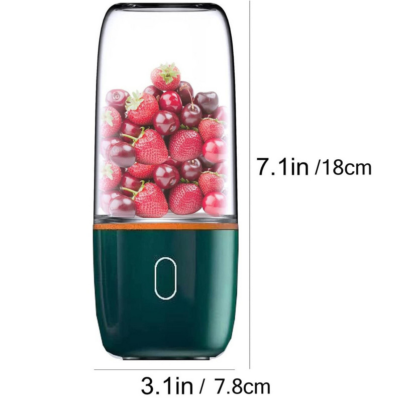 Prenosný odšťavovač, nabíjateľný elektrický mixér na ovocie a zeleninu 350 ml, osobná veľkosť na kokteily a smoothie
