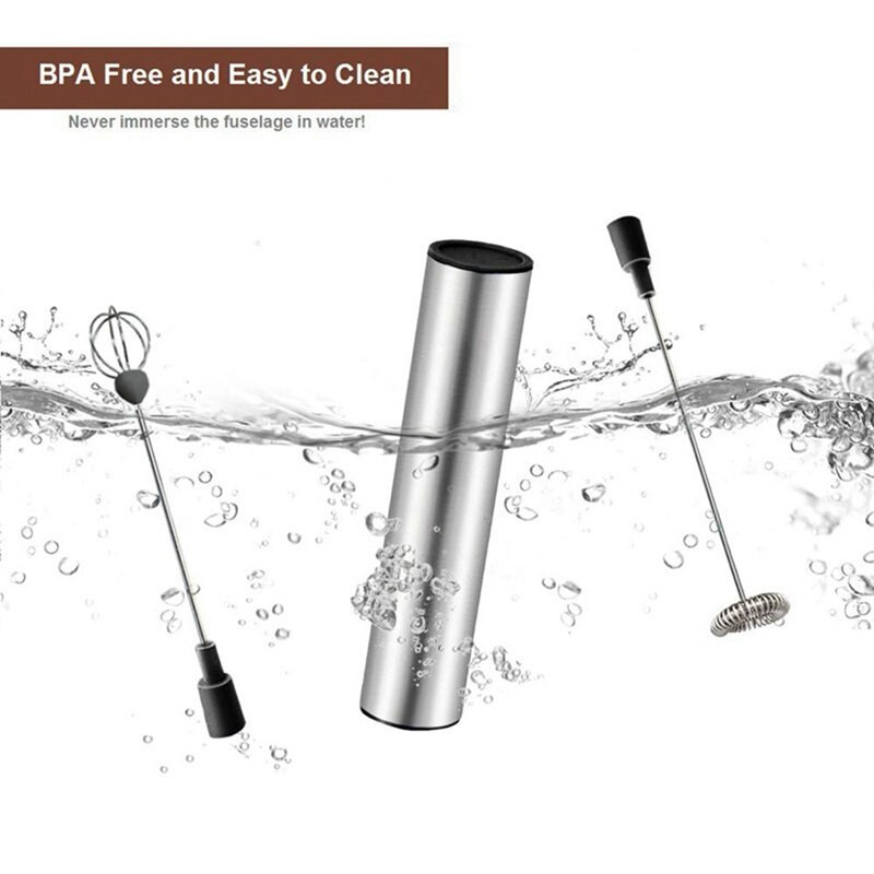 Nabíjateľný elektrický napeňovač mlieka, ručný napeňovač, 2 rýchlosti, mixér na nápoje na kávu, elektrický šľahač na vajcia