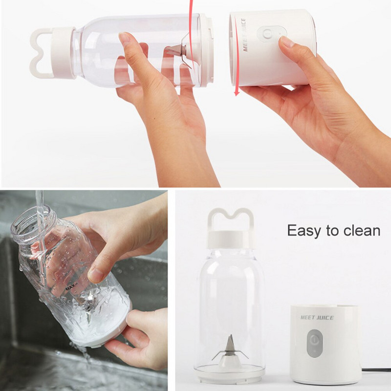 Prenosný elektrický odšťavovač z ABS materiálu 500 ml, mixér na ovocie, nabíjateľný extraktor, športový odšťavovač, pohár na odšťavovanie