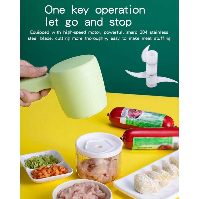 2 v 1 bezdrôtový elektrický šľahač, sekačka na potraviny, cesnakový šľahač, mixér na bielky, kuchynské náradie, nabíjanie cez USB