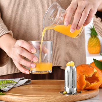 Преносима ръчна сокоизстисквачка за цитрусови плодове Портокал Лимон Изстисквачка за плодове Кухня от неръждаема стомана Многофункционални аксесоари за домашен къмпинг