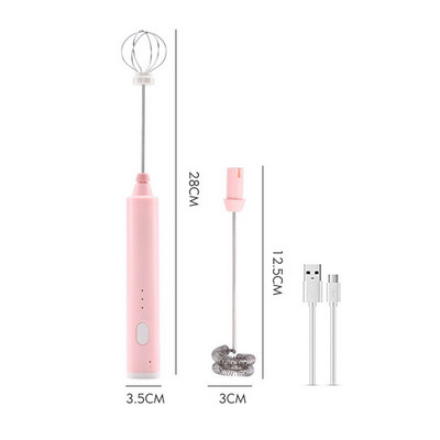 Elektrický USB napeňovač mlieka 3 rýchlosti, napeňovač cappuccina a kávy, ručný šľahač vajec, horúca čokoláda, latte, mixér