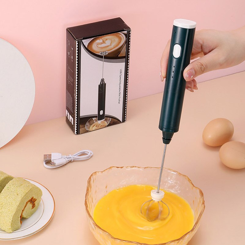 Elektrický USB napeňovač mlieka 3 rýchlosti, napeňovač cappuccina a kávy, ručný šľahač vajec, horúca čokoláda, latte, mixér