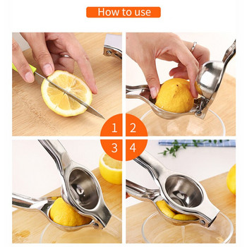 Лимоноизстисквачка от неръждаема стомана Ръчна ръчна сокоизстисквачка Кухненски инструменти за Лайм Лимон Портокал Плодове Сокоизстисквачка Преса за лимони