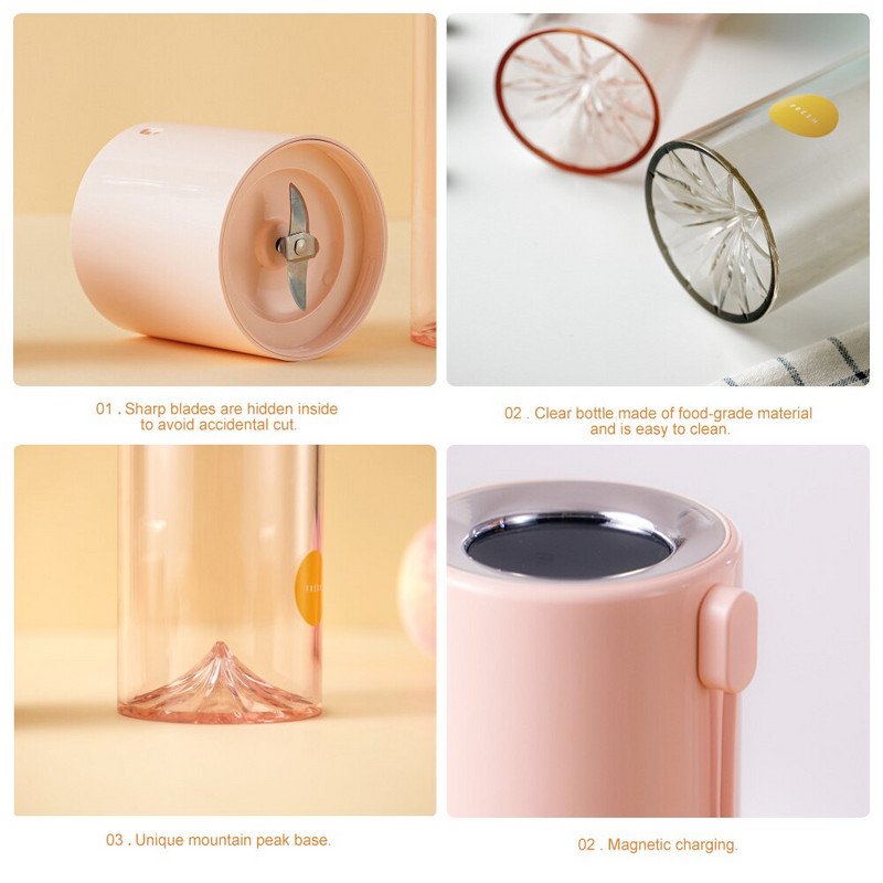 400ml elektrický odšťavovač, mixér s USB, automatický smoothie mixér, bezdrôtový mixér, odšťavovač, prenosný ručný odšťavovač, mixér s pohárom