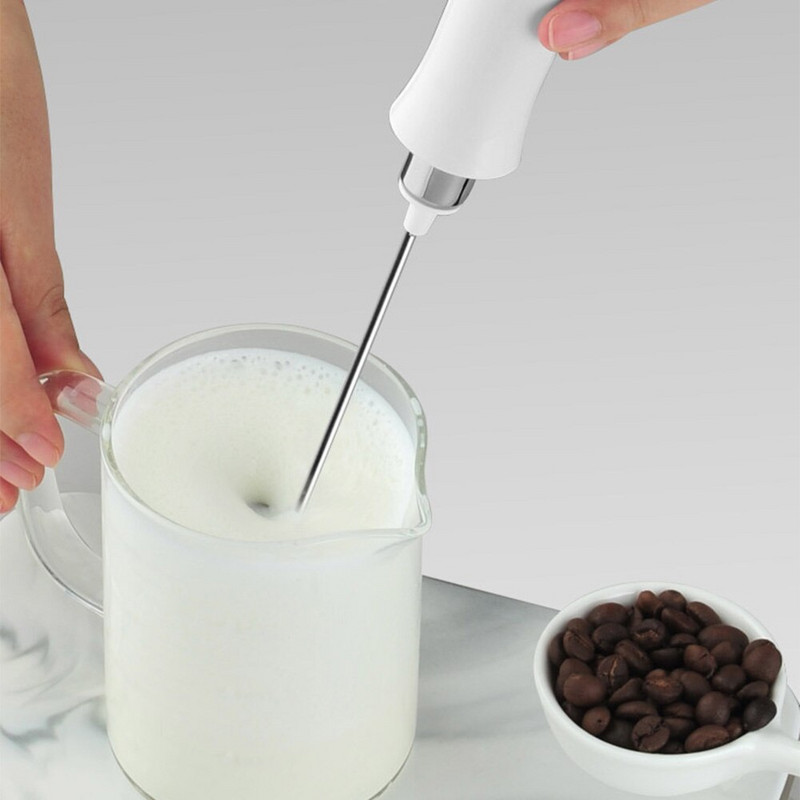 3 v 1 ručný nabíjateľný elektrický napeňovač mlieka, penový stroj, vysokorýchlostný mixér na nápoje, ručný napeňovač kávy a vajec