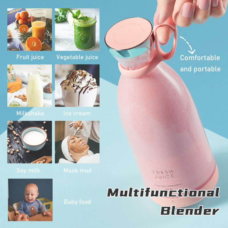 Prenosný elektrický mixér, odšťavovač, USB, mini mixér na ovocie, smoothie, extraktor ovocia, multifunkčný odšťavovač na mliečne kokteily