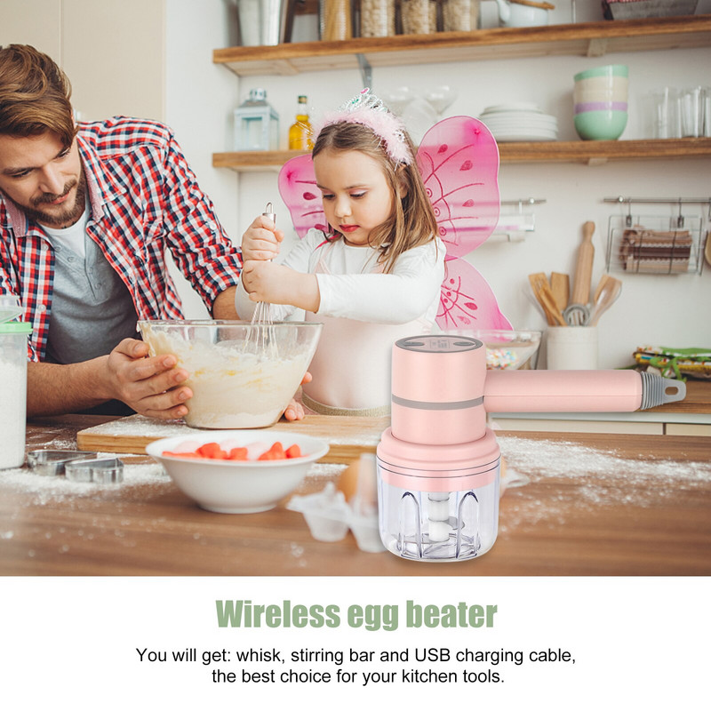 Rankinis elektrinis kiaušinių plaktuvas USB įkraunamas be BPA 3 viename buitinis belaidis 20 W kiaušinių plaktuvo maišymo lazdelių rinkinys