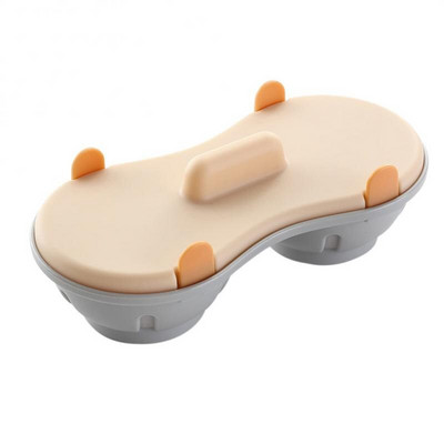 Krabica na dusené vajíčka, kreatívny mikrovlnný tácok na dusené vajíčka, forma na dve vajíčka, kuchynský dvojvrstvový odtok, tanier na dusené vajíčka