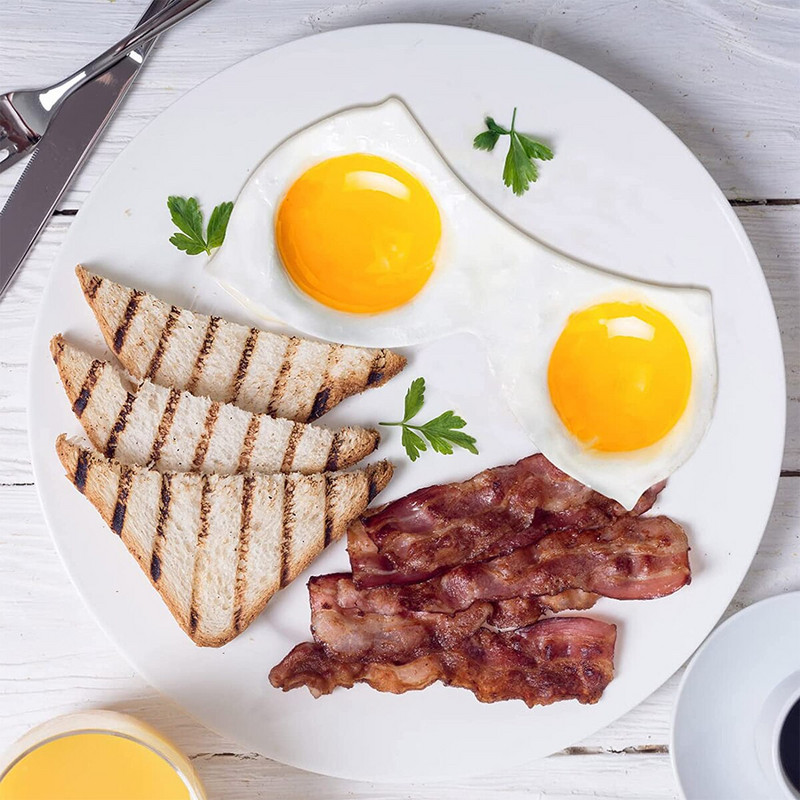 2 vnt. Kiaušinių gruzdintuvė Nerūdijančio plieno keptų kiaušinių blynų formuotojas omleto formos kepimo kiaušinių kepimo įrankiai virtuvės priedai programėlė