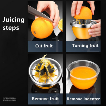 Преносима сокоизстисквачка от неръждаема стомана 304, лимон, портокал, ръчна сокоизстисквачка, кухненски аксесоари, инструменти за плодове, сурови цитрусови плодове, ръчно пресована машина за сок