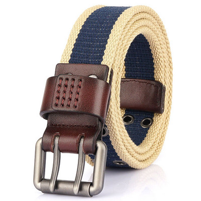 Cureaua model nou pentru barbati din material textil cu catarama metalica