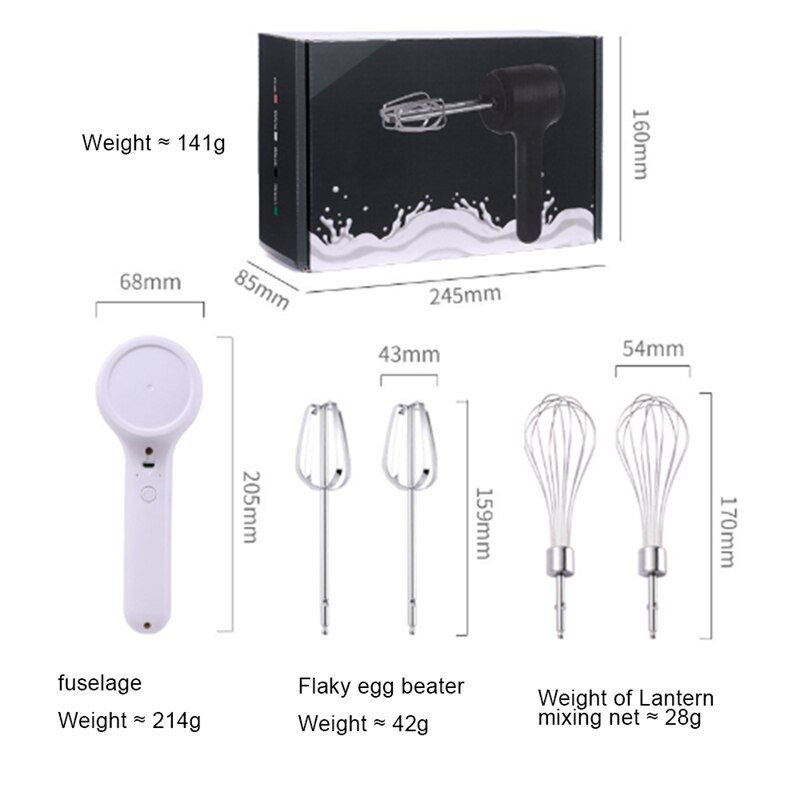 Nabíjateľný USB mixér, elektrický mixér na vajcia, domáci mixér na pečenie a torty, šľahač na smotanu, automatický mixér na vajcia