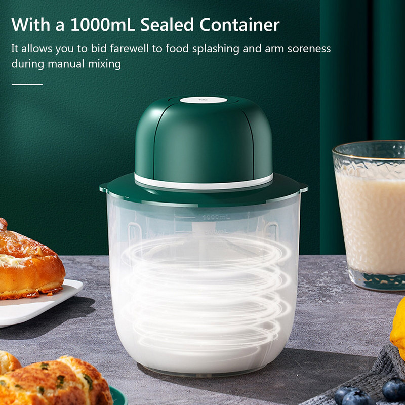 Elektrický šľahač na vajíčka s nádobou 1000 ml, automatický šľahač na šľahanie mlieka, penový mixér na vajíčka, kuchynské príslušenstvo na pečenie a torty