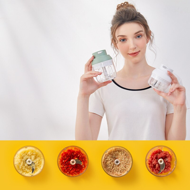 100/250ml elektrický cesnakový mačkadlo mini mäso zelenina drvené mäso sekáčik na cesnak stroj USB kuchynské pomôcky príslušenstvo