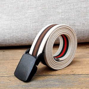 Curea pentru bărbați din material textil de culoare uni cu închizătoare metalică