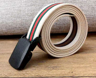 Curea pentru bărbați din material textil de culoare uni cu închizătoare metalică