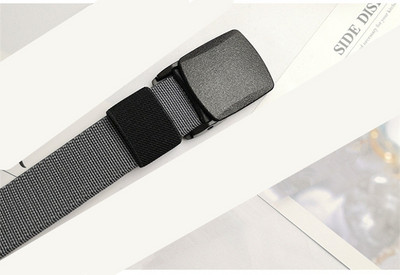 Curea pentru bărbați din material textil de culoare uni cu închizătoare metalică