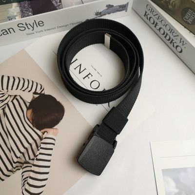 Curea pentru bărbați din material textil de culoare uni cu închizătoare metalică