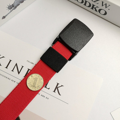 Curea pentru bărbați din material textil de culoare uni cu închizătoare metalică