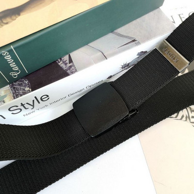 Curea pentru bărbați din material textil de culoare uni cu închizătoare metalică