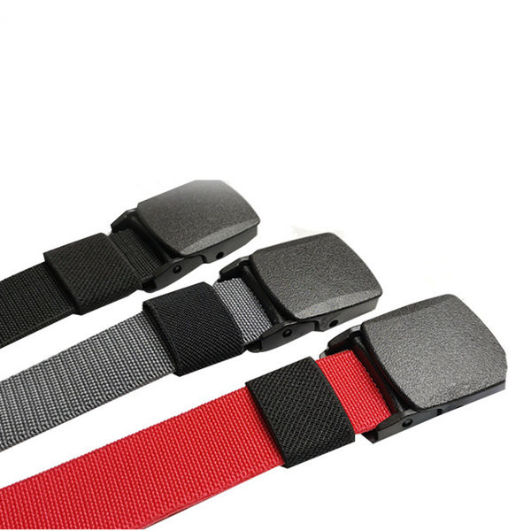 Curea pentru bărbați din material textil de culoare uni cu închizătoare metalică