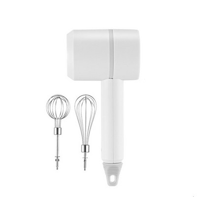 Elektrický šľahač vajec, bezdrôtový USB nabíjateľný šľahač na vajcia s 2 odnímateľnými miešacími hlavicami, 3 prevádzkové režimy, kuchynské náčinie