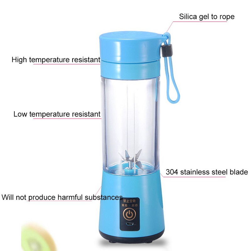 400ml prenosný USB nabíjateľný elektrický odšťavovač, mixér, smoothie odšťavovač, krájač ovocia a zeleniny, kuchynské príslušenstvo