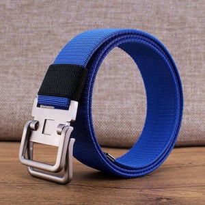 Cureaua de barbati textila cu catarama patrata metalica, model nou