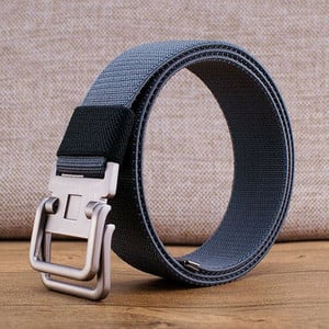 Cureaua de barbati textila cu catarama patrata metalica, model nou