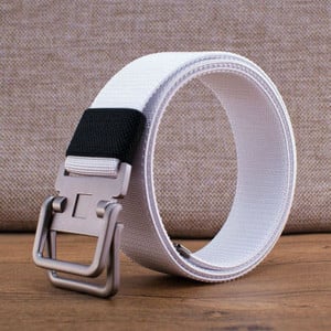 Cureaua de barbati textila cu catarama patrata metalica, model nou