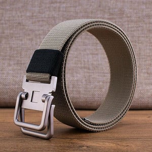 Cureaua de barbati textila cu catarama patrata metalica, model nou