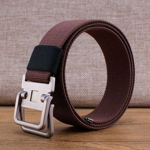 Cureaua de barbati textila cu catarama patrata metalica, model nou