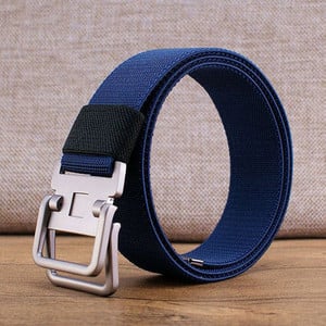 Cureaua de barbati textila cu catarama patrata metalica, model nou