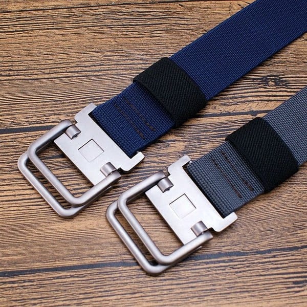 Cureaua de barbati textila cu catarama patrata metalica, model nou