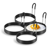 4 ks krúžkov na vajíčka, nepriľnavá forma s gumovým povlakom, tvarovacia okrúhla forma na vajíčka na vyprážané vajíčka, palacinky, sendviče