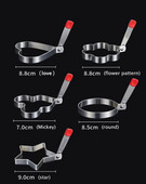 Omeleta z nehrdzavejúcej ocele 304, artefakt, forma na omeletu, model omelety, ryžová guľôčka v tvare lásky, sada na výrobu vajíčka na mäkko