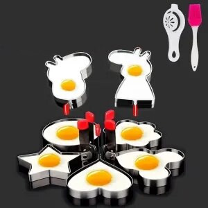 Omeleta z nehrdzavejúcej ocele 304, artefakt, forma na omeletu, model omelety, ryžová guľôčka v tvare lásky, sada na výrobu vajíčka na mäkko