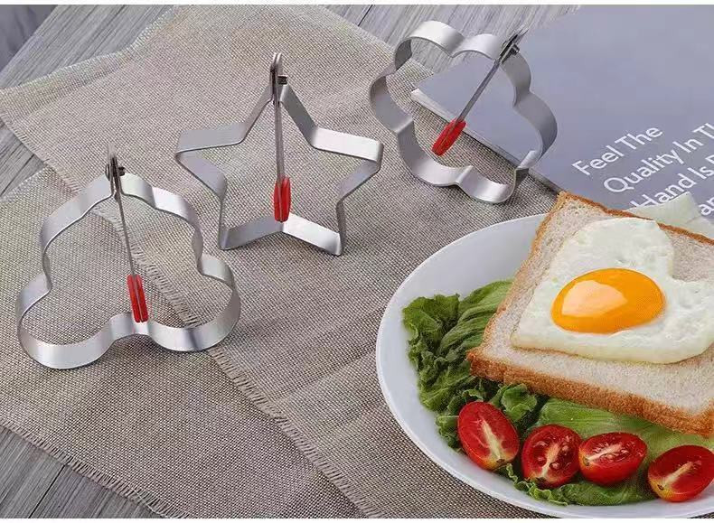 Omeleta z nehrdzavejúcej ocele 304, artefakt, forma na omeletu, model omelety, ryžová guľôčka v tvare lásky, sada na výrobu vajíčka na mäkko