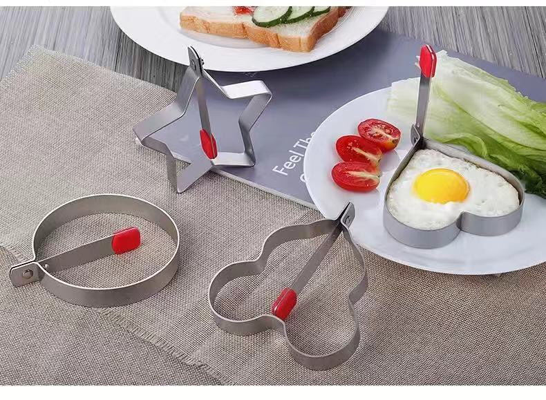 Omeleta z nehrdzavejúcej ocele 304, artefakt, forma na omeletu, model omelety, ryžová guľôčka v tvare lásky, sada na výrobu vajíčka na mäkko
