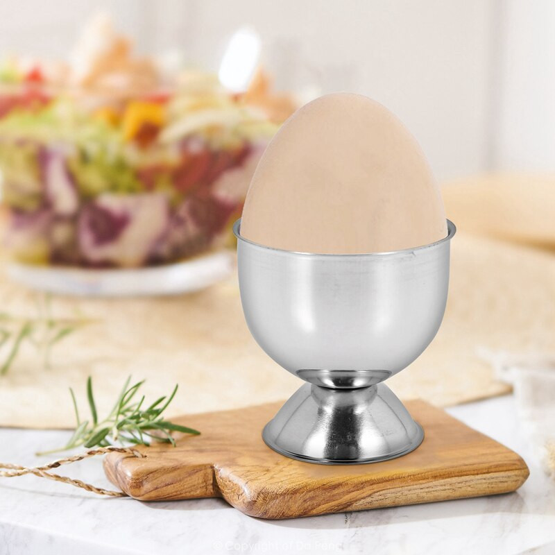 Tácka na vajíčka z nehrdzavejúcej ocele, držiak na vajíčka na mäkko, vyrobený z malých pohárov na víno, 6 sád