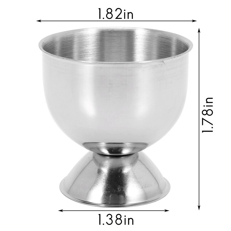 Tácka na vajíčka z nehrdzavejúcej ocele, držiak na vajíčka na mäkko, vyrobený z malých pohárov na víno, 6 sád