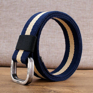 Pánsky textilný opasok s výšivkou a kovovou prackou