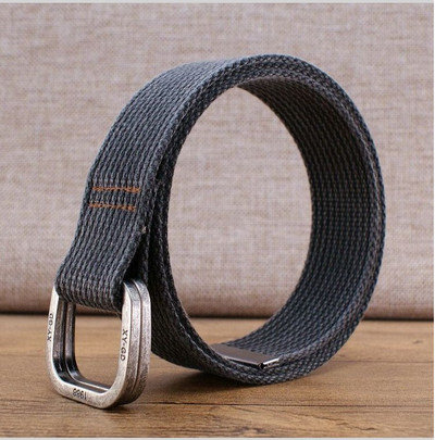 Pánsky textilný opasok s výšivkou a kovovou prackou