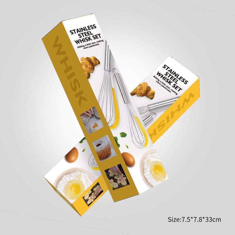 3 ks Ručný šľahač na vajcia z nehrdzavejúcej ocele Silikónový balónový šľahač Mixér na smotanu Miešanie Šľahací balón Cievka Nástroje na vajcia