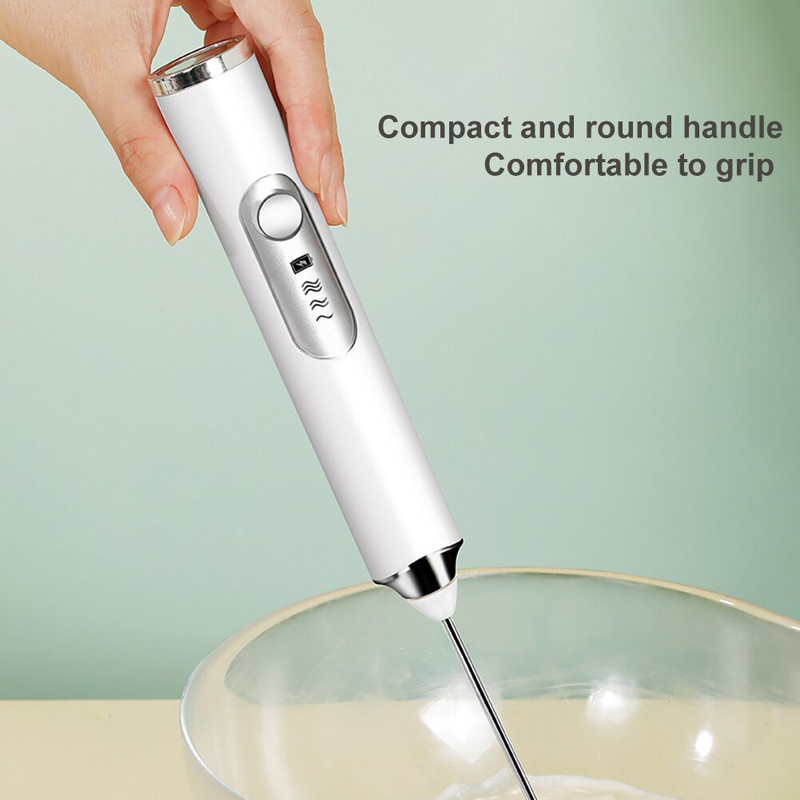 Elektrický napenovač mlieka, penový stroj s USB nabíjaním, ručný napenovač, šľahač na vajcia s 3 rýchlosťami, napenovacia tyčinka na kávu a šľahač na vajcia